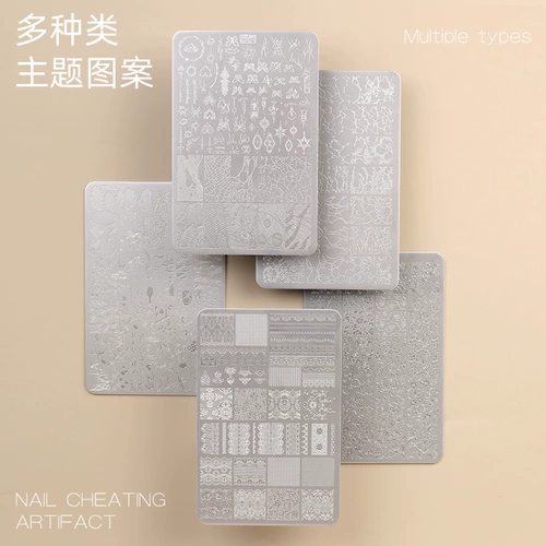 Джинсовая мультяшная форма для маникюра, скребок, печать, кружевное платье