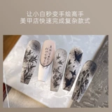 Джинсовая мультяшная форма для маникюра, скребок, печать, кружевное платье