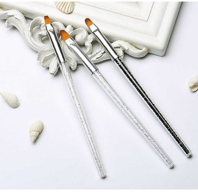 Dụng cụ làm móng tay bằng phẳng đầu bút lông trị liệu bằng kim cương tròn bút tinh thể hoa sơn bút phong cách Pháp bút nhấp nháy đơn dụng cụ sơn gel