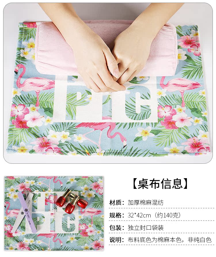 Nhật bản cotton linen art nail bảng chiếu ins nhỏ tươi hình chữ nhật khăn trải bàn có thể giặt xách tay nail cửa hàng công cụ dũa móng tay cho bé