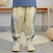 Boys  pants spring and autumn new cotton loose all-match middle and large boys Western style casual Japanese childrens drawstring pants