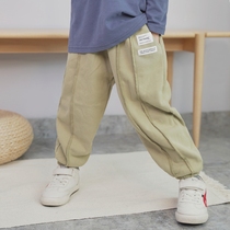 Childrens clothing boys  pants Spring and autumn sports pants trendy Western style boys Japanese and Korean childrens drawstring pants casual middle and large children