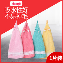 Beautiful elegant coral fleece hand cloth absorbent padded kitchen towel hand towel hanging cute Korean rag