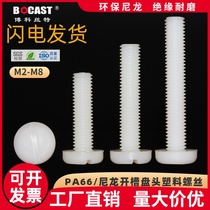 Round head word M2-M8 environmental protection nylon screw insulated plastic screw slotted pan head plastic screw