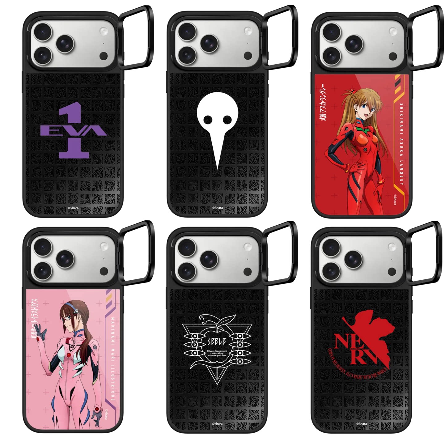 Evangelion Purple Green Shinji Asuka Unit-01 MagSafe Kickstand iPhone Case