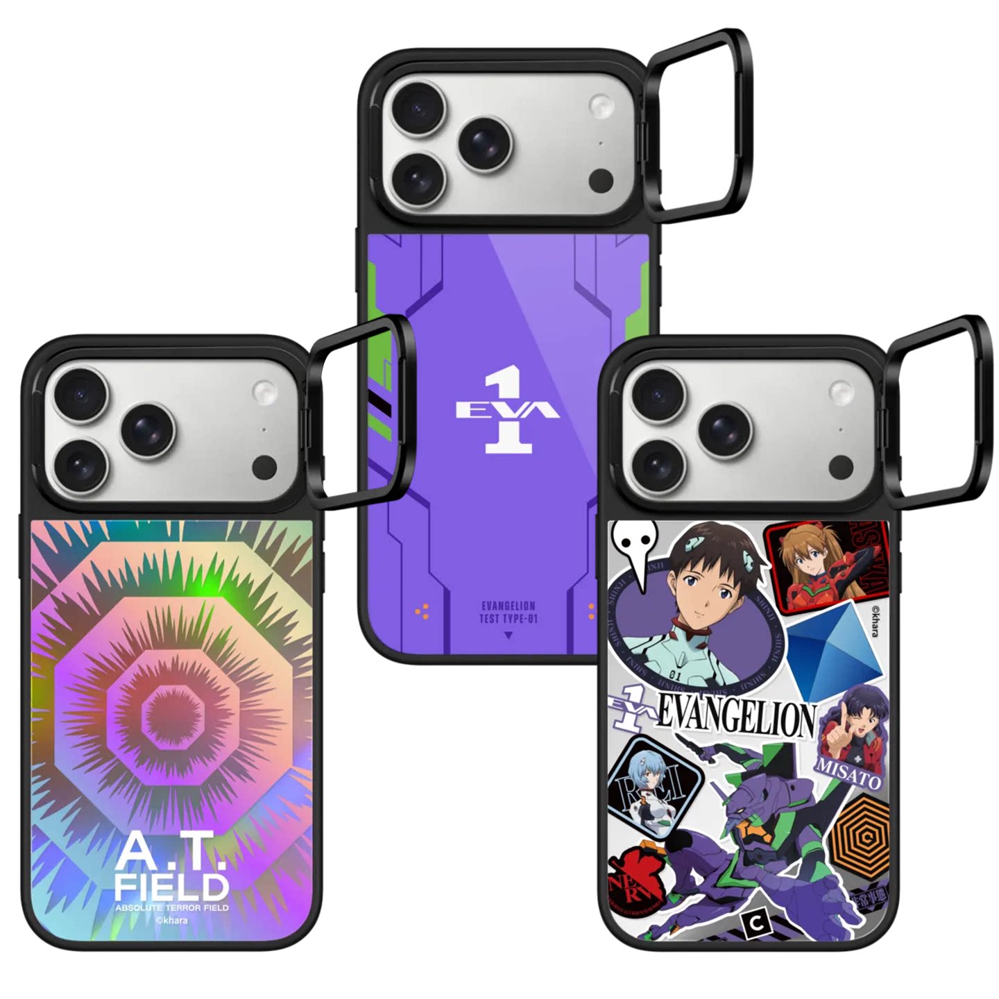 Evangelion Purple Green Shinji Asuka Unit-01 MagSafe Kickstand iPhone Case