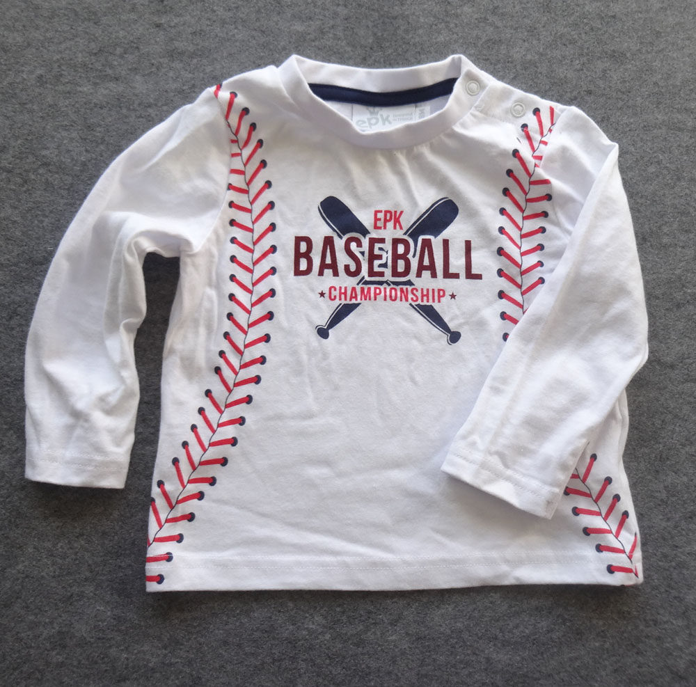 Foreign trade European single baby cotton T-shirt pullover round neck shoulder buckle male and female baby soft and comfortable top autumn clothes