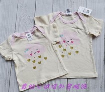 European and American single infant daughter treasure pure cotton short sleeve summer knit cotton cover head T-shirt