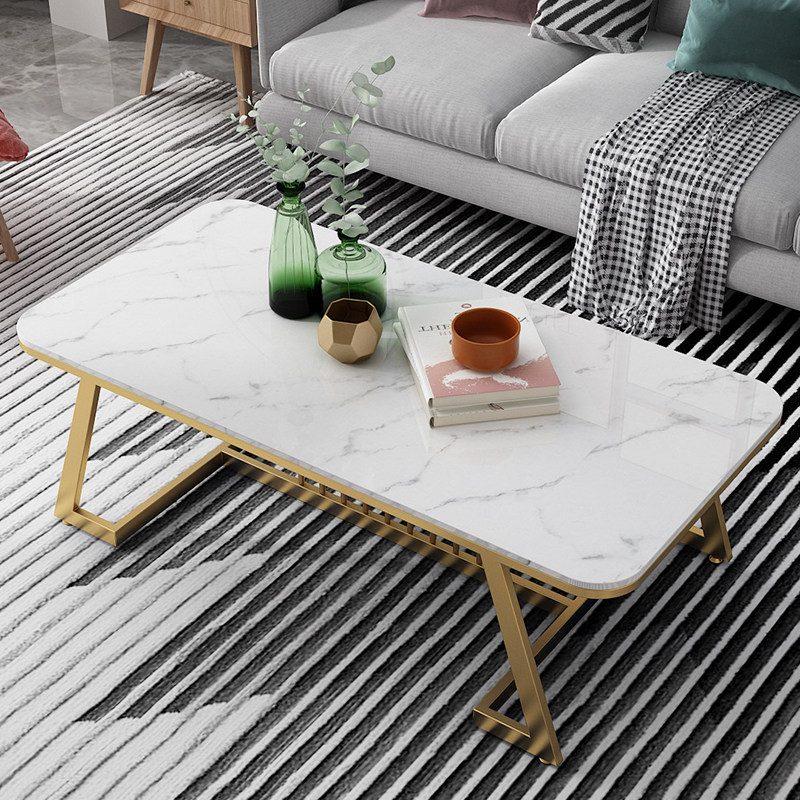 Light extravagant marble tea table tennis red minimalist modern small family of minimalist Nordic rock board Living room Creative table in