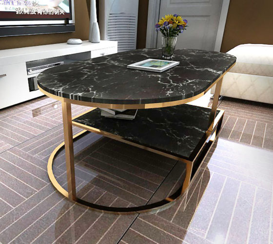 Marble new coffee table simple modern small apartment light luxury milk tea Nordic home creative internet celebrity small tea table in