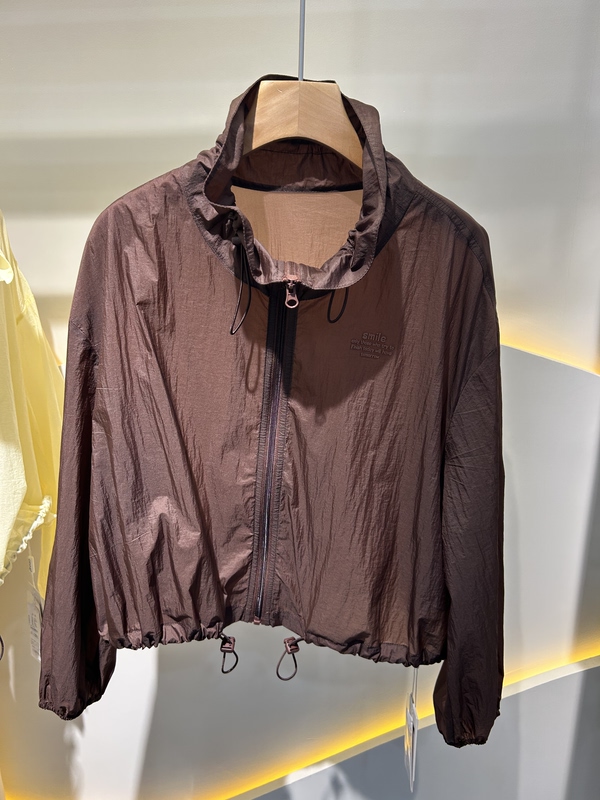 The Same Style as the One in the Mall, Gkaw6081, Fashionable and Elegant, Age-Reducing, Slimming, Versatile, Ruffled Collar, Drawstring, Loose-Fitting, Sun-Protective Jacket