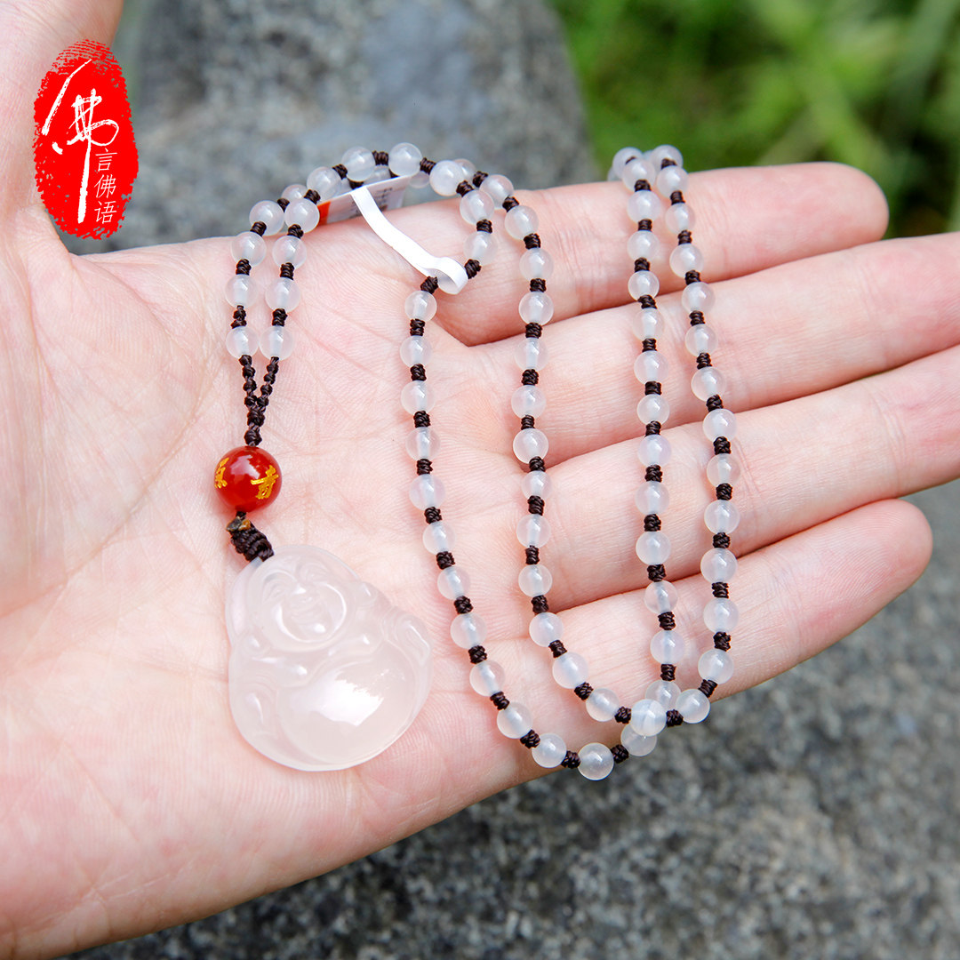 Buddha's words and Buddha's words Hangzhou Lingling Yin Circulation Office asks the chalcedony Guanyin Bodhisattva Maitreya Buddha jade pendant necklace pendant
