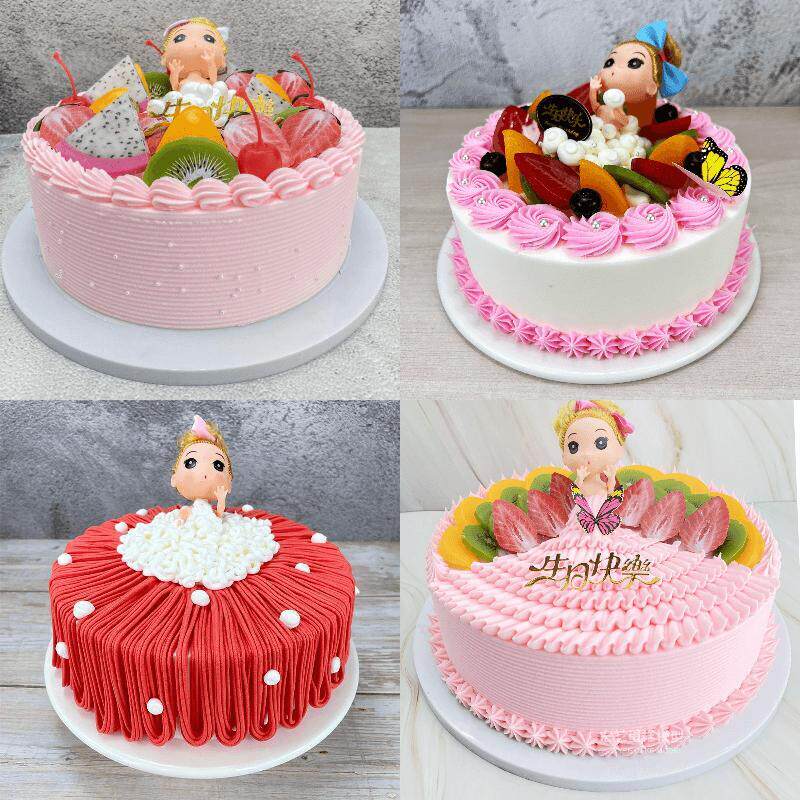 Hongyi new network red creative cartoon popular children's bathing doll cake model simulation custom sample