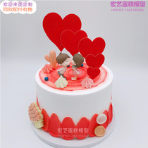 Creative Nets Red Pop Romance Lovers Love Wedding Cake Model Simulation Customised Shop Window Furnishing Samples