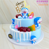 2022 New Internet Red Creative Cartoon Princess Cartoon Cat Spider-Man Double Cake Model Simulation Exhibition Cabinet Sample