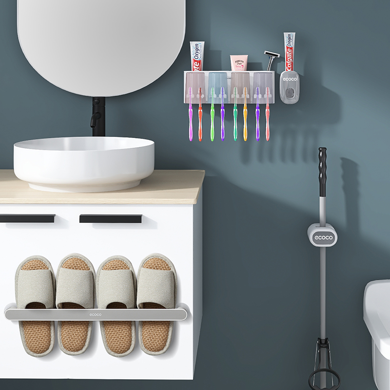 Toothbrush shelve suit free of punch mouthwash cup toothbrushing cup hanging wall style dressing room wall-mounted storage case tooth cylinder