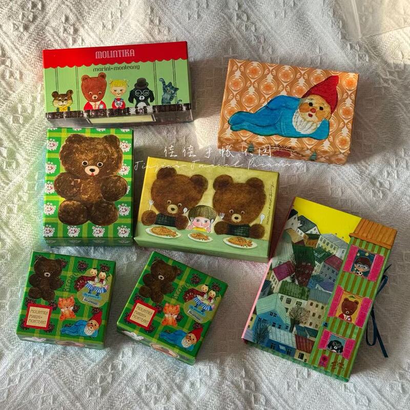[in Stock] Japan Molintika Bear Family Creative Gift Box Storage Box Journaling Supplies