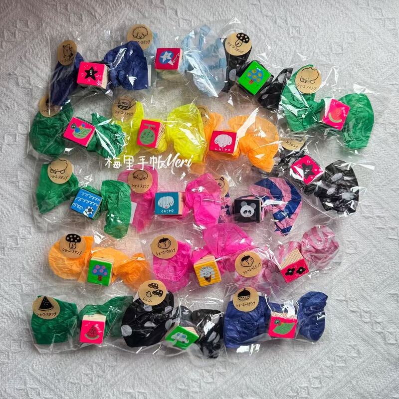[in Stock] Japanese Showyou Cute Colorful Stamp Face Hand-Carved Wooden Stamp Journaling Material