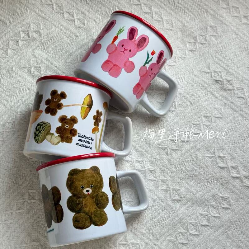 [in Stock] Japanese Molintika Bear Family Original Cute Mug Pink Rabbit Little Bear
