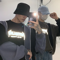 cuibuju ( 9 24 New product) Dark Wind splicing luminous loose fake two clothes men