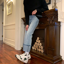 cuibuju 20AW explicit legs long loose straight drum horn pants mens autumn winter new Korean version jeans mans