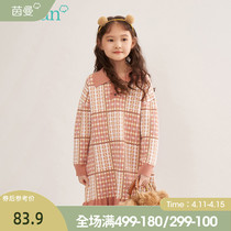 Mainman children dress girl wool weaseling dress 2022 autumn winter dress new CUHK children princess dresses retro gge