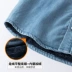 Quần áo trẻ em nam Inman thu đông 2019 nhung mới màu tương phản denim áo sơ mi sọc phong cách đại học hàng đầu - Áo sơ mi