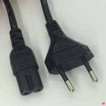 Original environmental protection European standard 8-word end power cord European standard eight-word end 2X0 75 all copper European standard 8-word line 1 8 meters