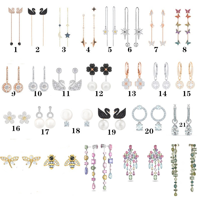 Swan Pearl Earrings, Long Triangular Tassel Ear Threaders, Beating Heart Flower Drop-Shaped Niche Design Earrings for Women