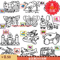 Single 32K Black Side Glue Drawing Side Baby Toasted Painting Childrens Puzzle Handwork Workshop Stickup DIY Toys 19 * 13cm