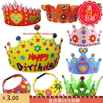 EVA handmade DIY handmade crown sun hat Cubism Painted Kindergarten children Puzzle Toys 30