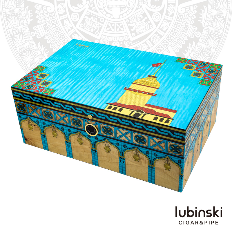 Rubinski Cigar Humidor New Limited Edition High-End Fingerprint Lock Turkish Style Cedar Wood Aging Box Rubinski Cigar Humidor New Limited Edition High-End Fingerprint Lock Turkish Style Cedar Wood Aging Box
