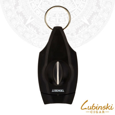 LUBINSKI cigar accessories, plastic portable travel classic plastic stainless steel V-shaped cigar scissors