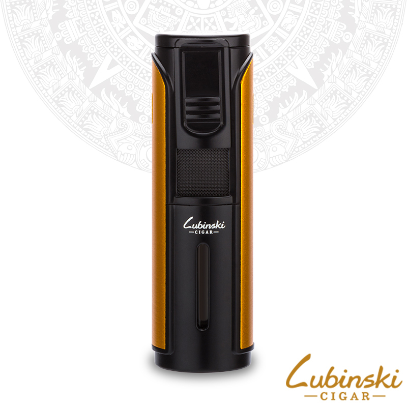 LUBINSKI Rubinsky Five straight punch metal lighter inflatable windproof lighter built-in drilling drill