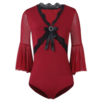 Duoqiao Latin dance clothing summer new dance clothing tops womens adult professional modern dance practice clothing jumpsuit