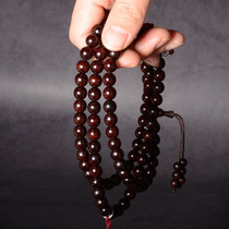 Panda Master Brother 8mm mm small leaf rosewood Buddha beads 108 womens hand string mens rosary beads long string Three Treasures disciple