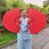 Tai Chi left and right hand double fans bamboo bone Kung Fu fans Tai Chi fans pair of fans free fan set new martial arts ring fan