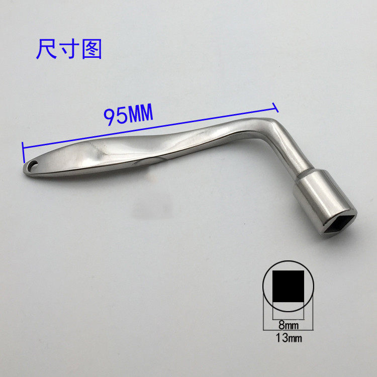 Four-way high-speed rail motor car key in the subway 8mm square key screen door four corners triangle key stainless steel