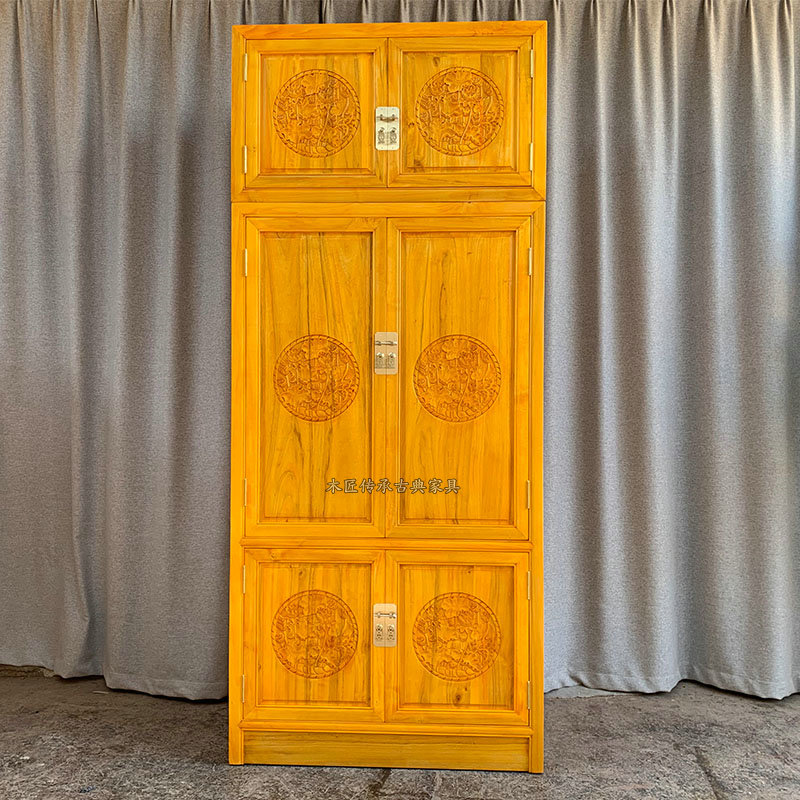 Chinese-style chamber shoe cabinet with high capacity of all-camphor top cabinet living room seating cabinet