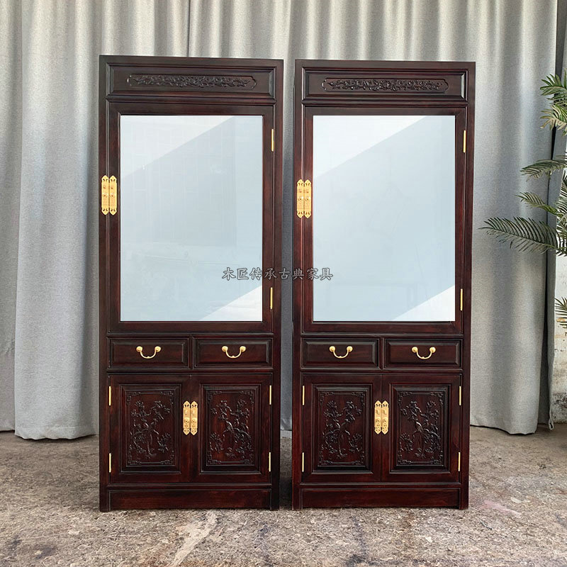 Chinese style high-end glass cabinet full solid wood display case jade ware antique ceramic exhibition cabinet Jewelry Display Cabinet Table