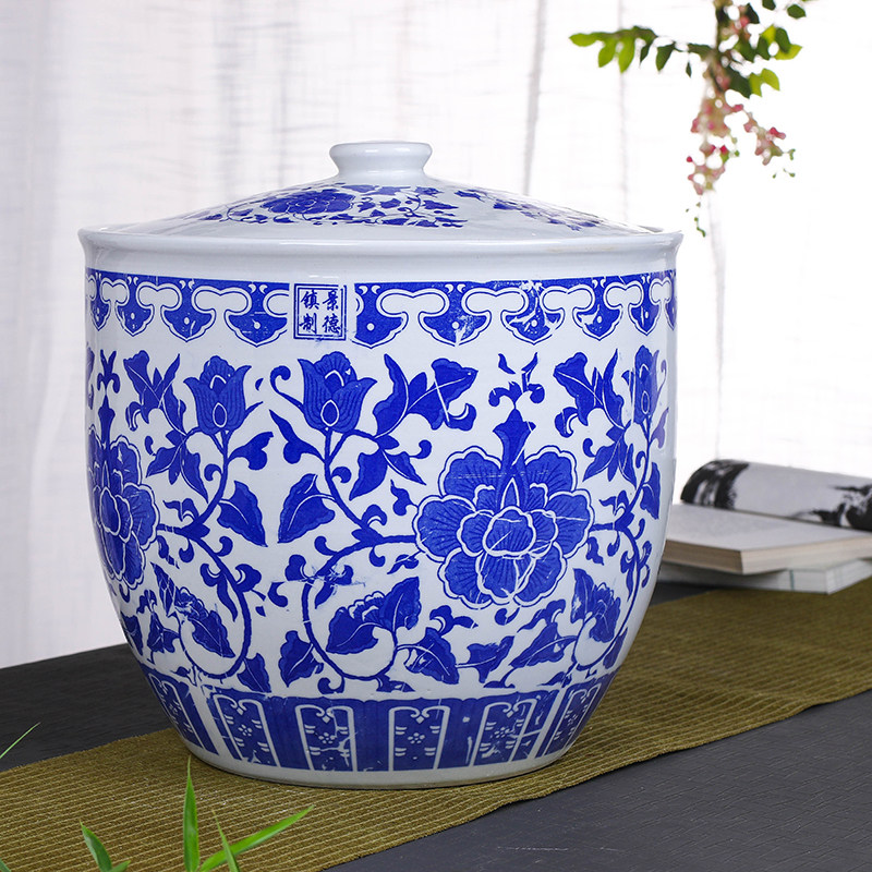 Jingdezhen ceramic cylinder with household moisture anti - worm - proof cylinder for old - fashioned pickled cylinder