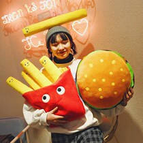 Burger Fries Wool Suede Toy Snack Bag Hold Pillow Eat Cute Food Cute Dolls Girls Sleeping Cushions Creative Birthday Presents