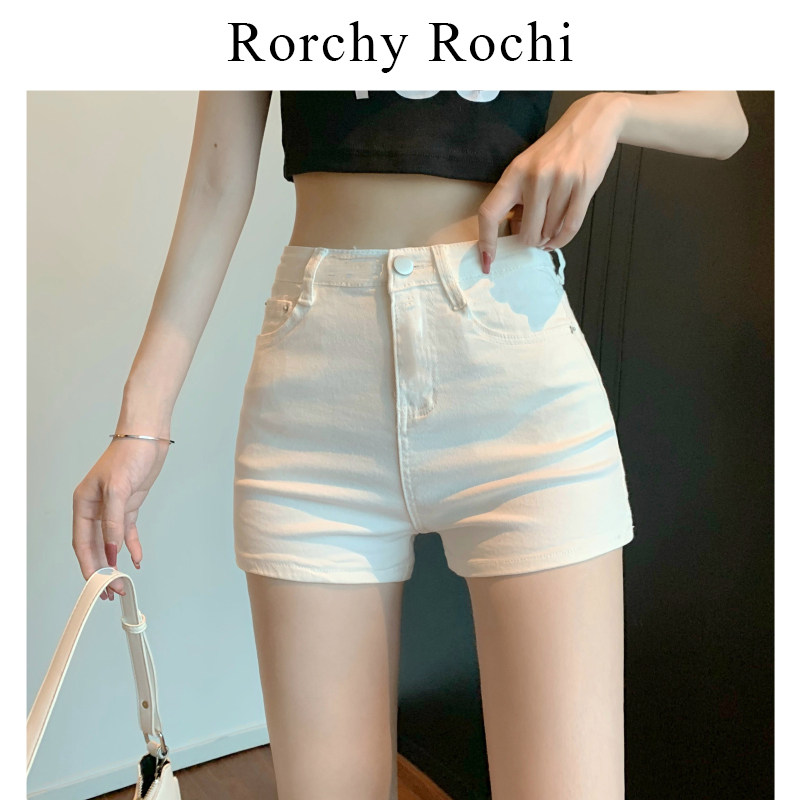 Japanese elastic denim shorts women's 2022 spring, summer and autumn new models show long legs, high waist, bag hips, thin skinny hot pants