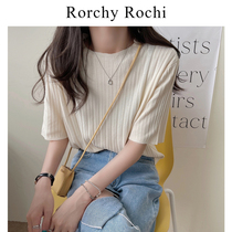 Day Ensemble Ice Silk Short Sleeve Women Summer Design Sensation small crowdbeating undershirt with thin and thin v collar half sleeve t-shirt blouse