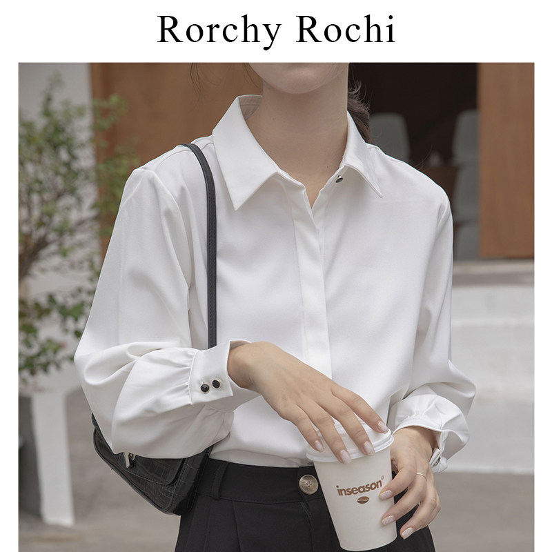 Day Ensemble White Shirt Woman Spring Autumn 2022 New Design Sense High Temperament Professional Shirt Snowspun Casual Blouse