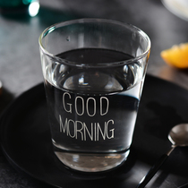  Add music creative letters good morning glass Fruit juice Coffee milk heat-resistant breakfast water cup