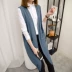 Quần áo mùa thu nữ 2018 mới phiên bản Hàn Quốc của áo dài dệt kim rộng ngoài áo vest vest không tay áo len cardigan áo len cổ lọ form rộng Cardigan