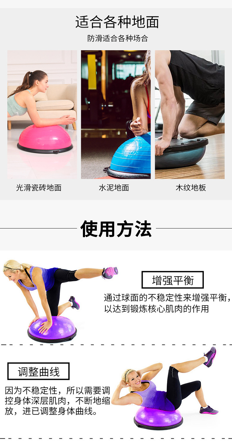 Tại chỗ dày yoga chống nổ tập thể dục sóng tốc độ phục hồi bóng đào tạo yoga bán cầu yoga cân bằng thiết bị thể thao bóng - Yoga thảm tpe
