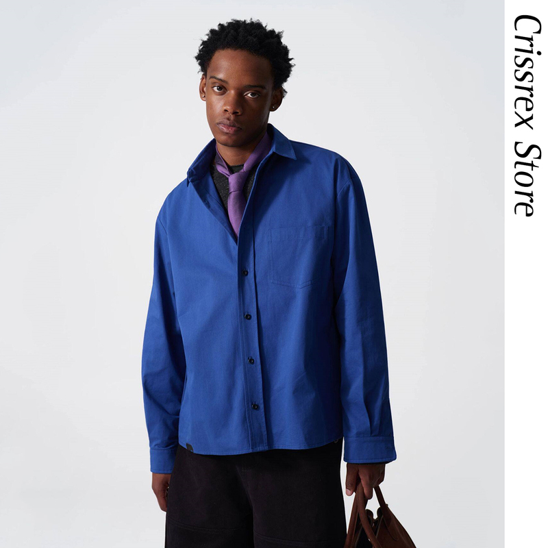 Crissrex Store Rawrage Xinjiang Long-Staple Cotton Loose Fit Basic Long-Sleeve Shirt Jacket