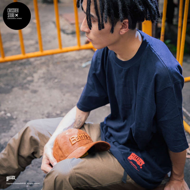 Battles 2017夏季新品 经典美式纯色圆领打底衫 简约宽松纯棉多色